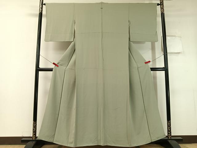 平和屋着物●上質な色無地 柳茶色 正絹 逸品 CABC9737vp
