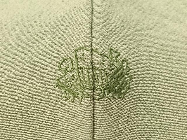 平和屋着物●上質な色無地 柳茶色 正絹 逸品 CABC9737vp