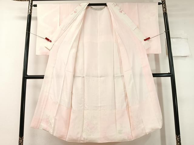 平和屋着物●長襦袢　袷　片輪車花地紋　暈し染め　半衿刺繍　正絹　逸品　CABC9739vp