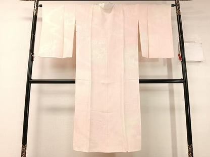 平和屋着物●長襦袢　袷　片輪車花地紋　暈し染め　半衿刺繍　正絹　逸品　CABC9739vp