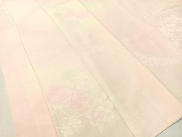平和屋着物●長襦袢　袷　片輪車花地紋　暈し染め　半衿刺繍　正絹　逸品　CABC9739vp