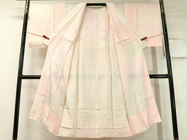 平和屋着物●長襦袢　無双仕立て　御所車花地紋　暈し染め　正絹　逸品　CABC9740vp