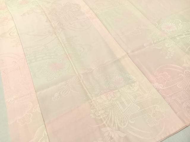 平和屋着物●長襦袢　無双仕立て　御所車花地紋　暈し染め　正絹　逸品　CABC9740vp