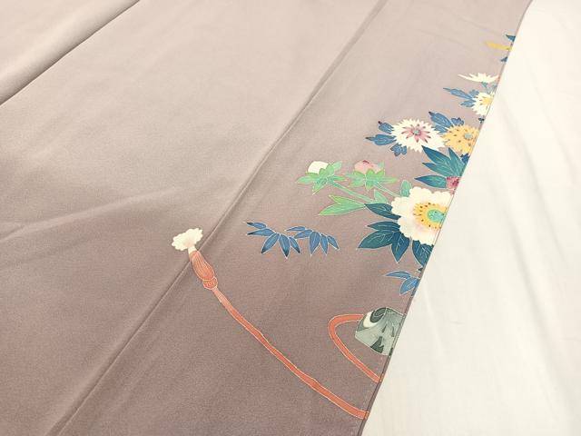 平和屋着物●本加賀友禅作家　金津五雄　色留袖　几帳貝桶花文　暈し染め　正絹　逸品　CABC9743vp