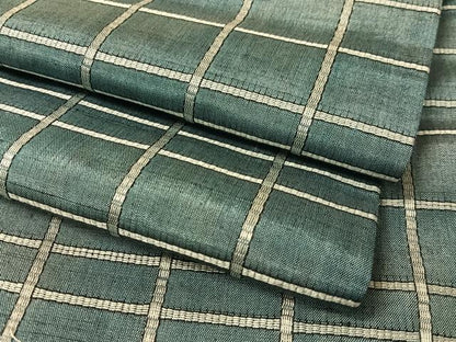 平和屋着物●上質な紬　格子柄　胴抜き仕立て　正絹　逸品　CABC9744vp