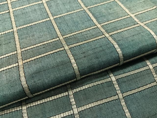 平和屋着物●上質な紬　格子柄　胴抜き仕立て　正絹　逸品　CABC9744vp