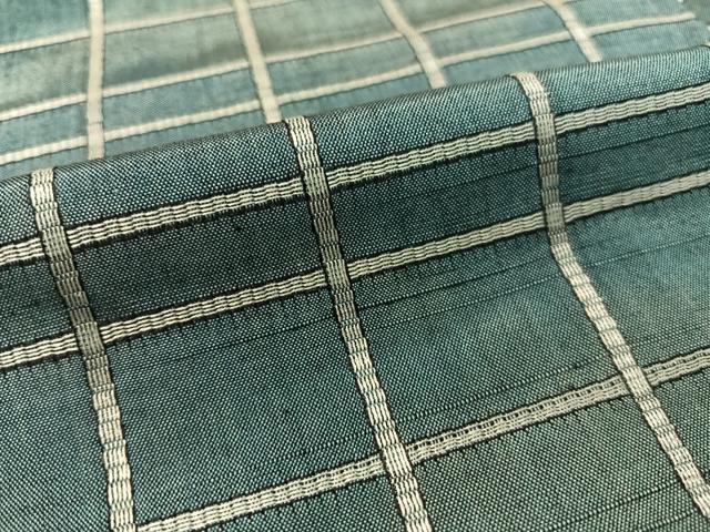 平和屋着物●上質な紬　格子柄　胴抜き仕立て　正絹　逸品　CABC9744vp