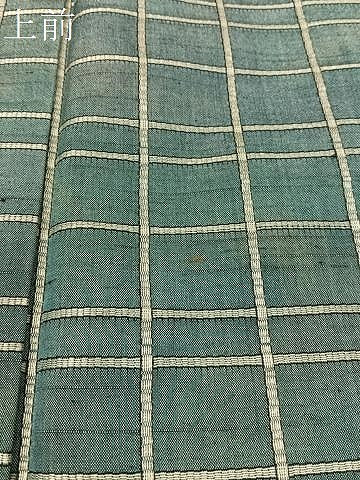 平和屋着物●上質な紬　格子柄　胴抜き仕立て　正絹　逸品　CABC9744vp