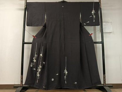 平和屋着物●訪問着　総刺繍　花鈴吉祥文　金銀糸　正絹　逸品　CABC9746vp