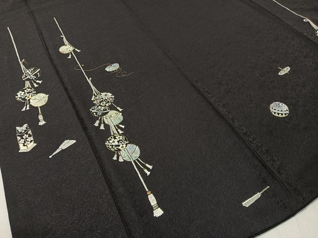 平和屋着物●訪問着　総刺繍　花鈴吉祥文　金銀糸　正絹　逸品　CABC9746vp