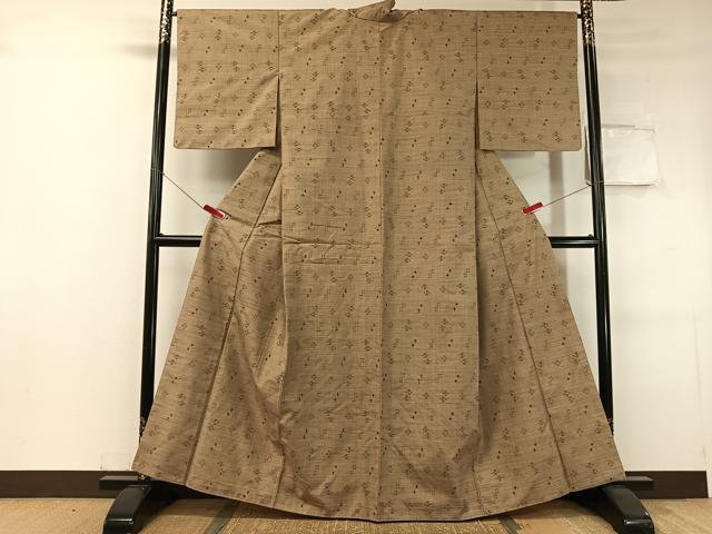 平和屋着物●上質な紬　琉球絣文様　正絹　逸品　未使用　CABC9752vp