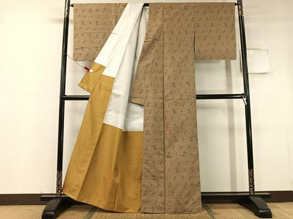 平和屋着物●上質な紬　琉球絣文様　正絹　逸品　未使用　CABC9752vp