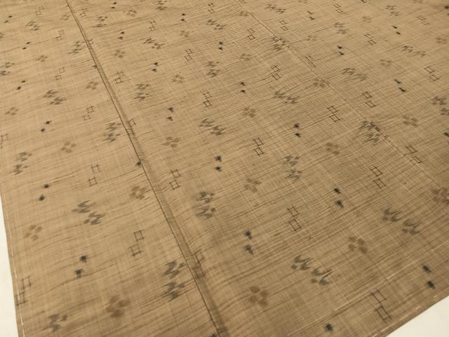 平和屋着物●上質な紬　琉球絣文様　正絹　逸品　未使用　CABC9752vp