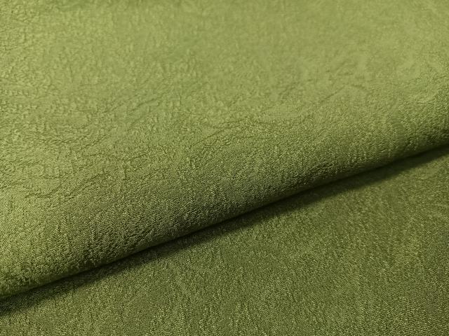 平和屋着物●上質な色無地　吉祥地紋　草色　正絹　逸品　CABC9757vp