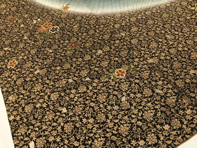 平和屋着物●訪問着　駒刺繍　更紗舞桜　暈し染め　金銀彩　正絹　逸品　CABC9758vp
