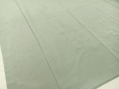 平和屋着物●上質な色無地　柳鼠色　鬼しぼ縮緬　正絹　逸品　未使用　CABC9759vp