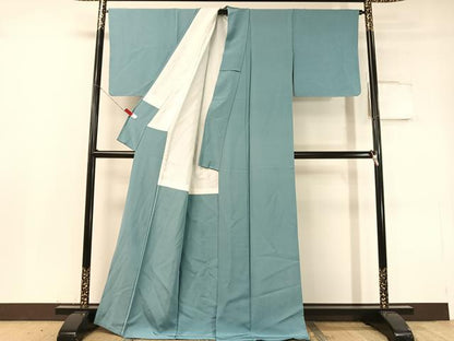平和屋着物●上質な色無地　浅縹色　正絹　逸品　CABC9761vp