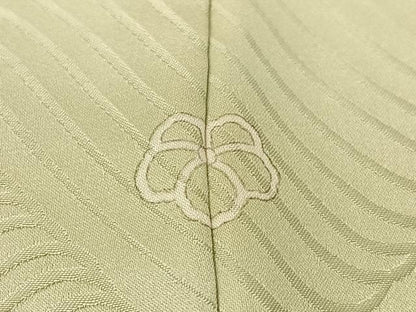 平和屋着物●上質な色無地　立波菱地紋　若芽色　高島屋扱い　正絹　逸品　CABC9762vp