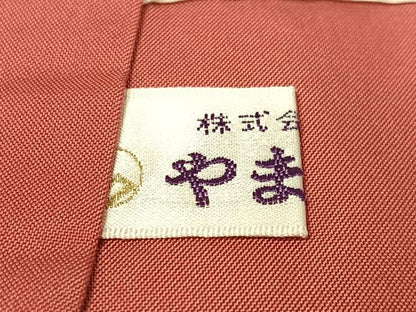 平和屋着物●結城紬　80亀甲　吉祥花文　黒地　やまと誂製　正絹　逸品　CABC9769vp