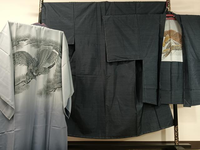 平和屋着物●男性　本場大島紬　アンサンブル　長襦袢セット　80亀甲　総詰め　正絹　逸品　未使用　CABC9773vp