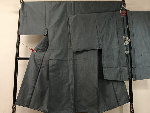 平和屋着物●男性　紬　アンサンブル　雨縞　正絹　逸品　CABC9775vp