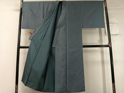 平和屋着物●男性　紬　アンサンブル　雨縞　正絹　逸品　CABC9775vp