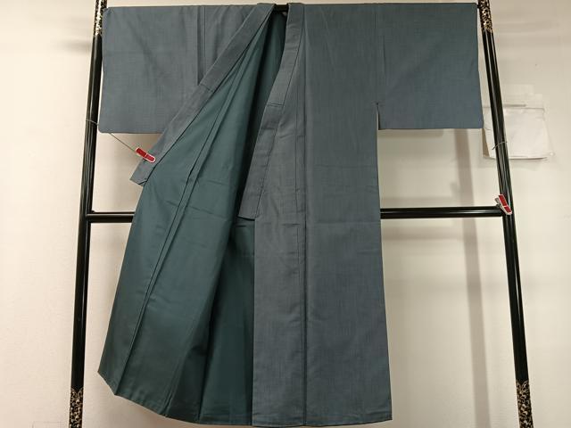 平和屋着物●男性　紬　アンサンブル　雨縞　正絹　逸品　CABC9775vp