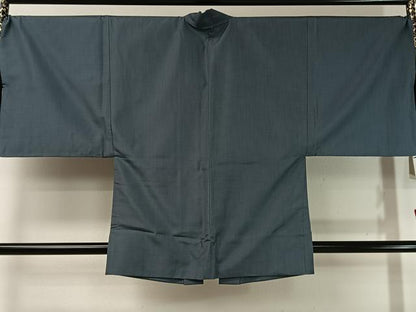 平和屋着物●男性　紬　アンサンブル　雨縞　正絹　逸品　CABC9775vp