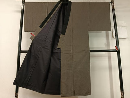 平和屋着物●男性　本場大島紬　アンサンブル　大山謹製　縞　証紙付き　正絹　逸品　CABC9777vp