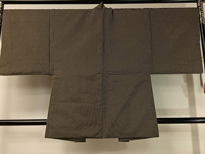 平和屋着物●男性　本場大島紬　アンサンブル　大山謹製　縞　証紙付き　正絹　逸品　CABC9777vp