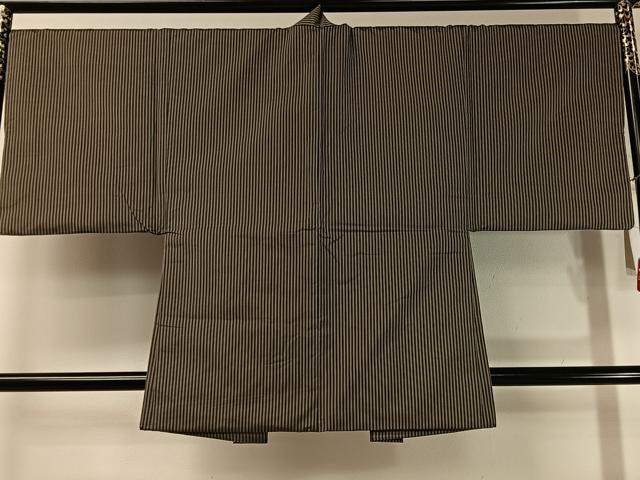 平和屋着物●男性　本場大島紬　アンサンブル　大山謹製　縞　証紙付き　正絹　逸品　CABC9777vp