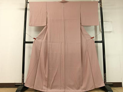 平和屋着物●上質な色無地　吉祥地紋　水柿色　正絹　逸品　CABC9779vp