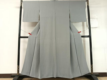 平和屋着物●上質な色無地 灰青色 正絹 逸品 CABC9781vp