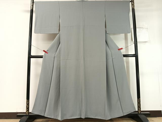 平和屋着物●上質な色無地 灰青色 正絹 逸品 CABC9781vp