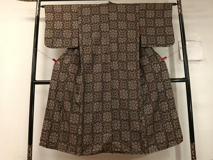 平和屋着物●本場大島紬 龍郷絣 吉祥花文 正絹 逸品 CABC9782vp