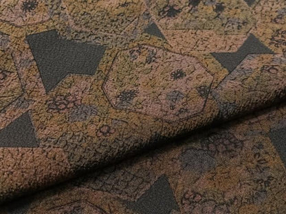 平和屋着物●上質な小紋　花絵皿文　鬼しぼ縮緬　正絹　逸品　CABC9787vp