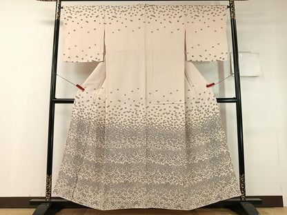 平和屋着物●訪問着　手描き　草花文　正絹　逸品　CABC9788vp