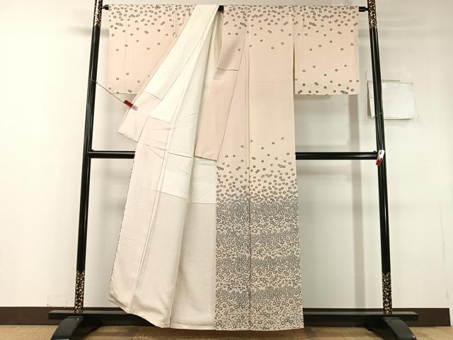 平和屋着物●訪問着　手描き　草花文　正絹　逸品　CABC9788vp