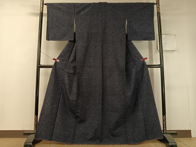 平和屋着物●結城紬　吉祥花文　正絹　逸品　未使用　CABC9792vp