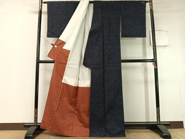 平和屋着物●結城紬　吉祥花文　正絹　逸品　未使用　CABC9792vp