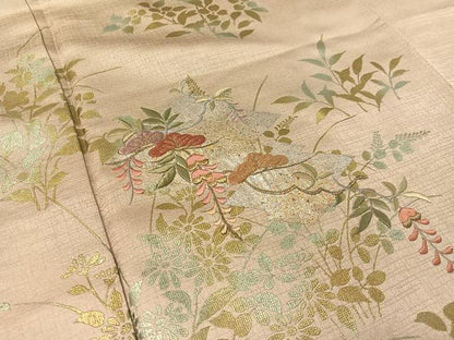 平和屋着物●訪問着　刺繍　松皮菱藤花松文　暈し染め　金銀彩　正絹　逸品　CABC9793vp