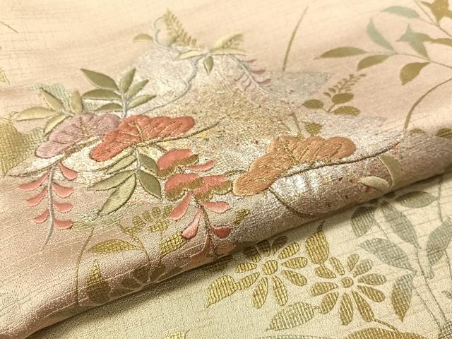 平和屋着物●訪問着　刺繍　松皮菱藤花松文　暈し染め　金銀彩　正絹　逸品　CABC9793vp