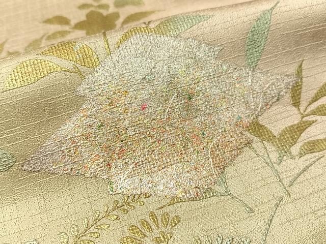 平和屋着物●訪問着　刺繍　松皮菱藤花松文　暈し染め　金銀彩　正絹　逸品　CABC9793vp