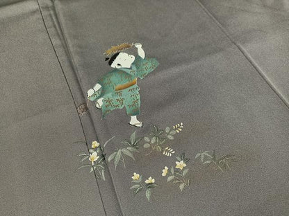 平和屋着物●訪問着　手描き　童子遊び　暈し染め　金銀彩　正絹　逸品　未使用　CABC9794vp