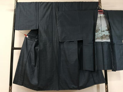 平和屋着物●男性　本場大島紬　アンサンブル　100亀甲　総詰め　正絹　逸品　未使用　CABC9797vp