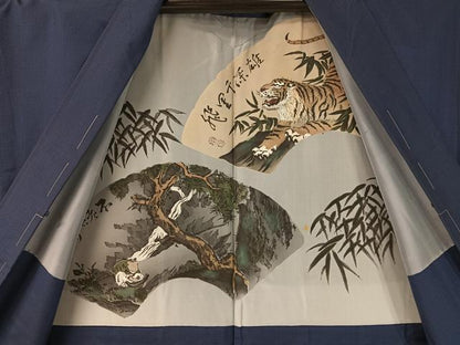 平和屋着物●男性 本場大島紬 アンサンブル 絣文様 正絹 逸品 未使用 CABC9799vp