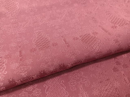 平和屋着物●上質な色無地　吉祥花地紋　菖蒲色　正絹　逸品　CABC9801vp
