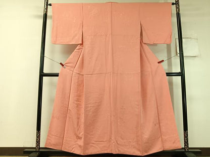 平和屋着物●上質な色無地　舞花地紋　東雲色　正絹　逸品　CABC9803vp