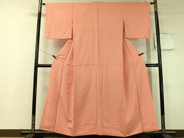 平和屋着物●上質な色無地　舞花地紋　東雲色　正絹　逸品　CABC9803vp