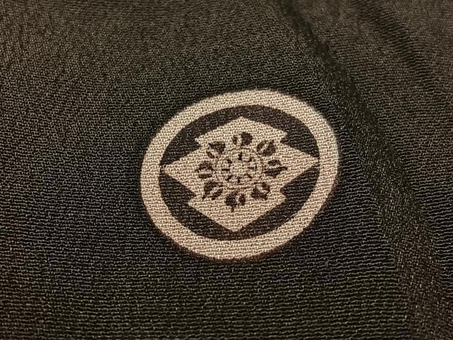 平和屋着物●アンティーク　大正ロマン　黒留袖　駒刺繍　地紙御所車飛鶴花松文　金彩　正絹　逸品　CABC9808vp